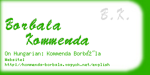 borbala kommenda business card